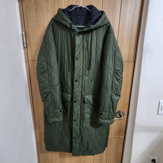 (100)닉스 깔깔이 퀼팅 패딩 후드 롱 점퍼