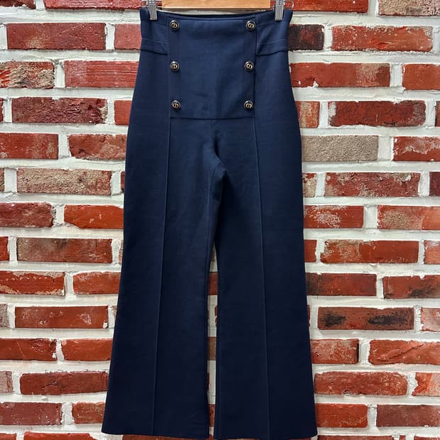 (36)디올 21SS 하이웨스트 부츠컷 팬츠 네이비