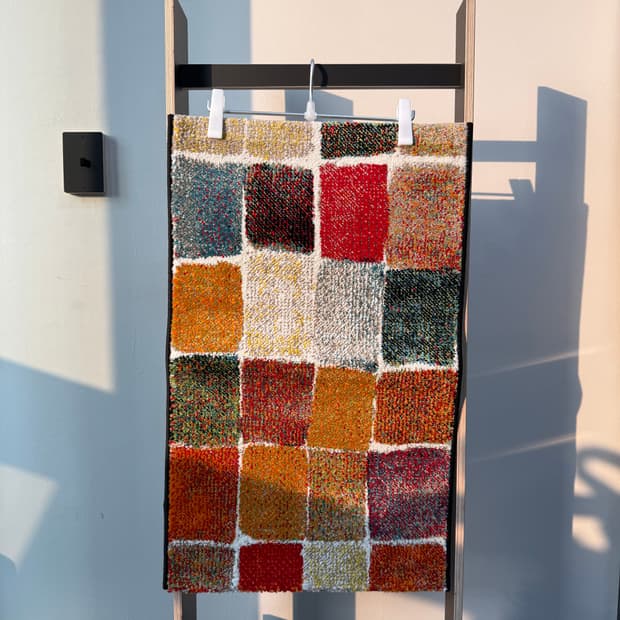 컬러 패치워크 체크 러그