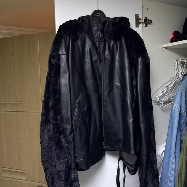 에이시넥틱스 aesynctx faux fur 가죽후드집업