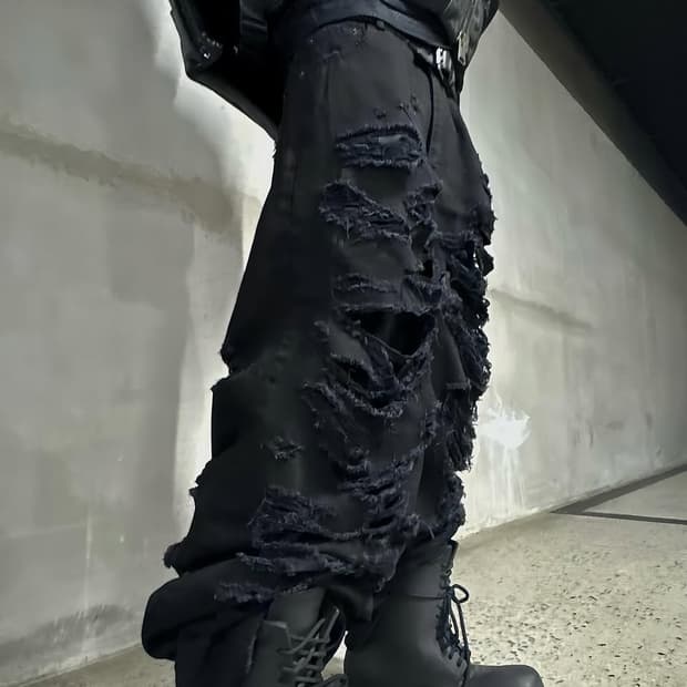 에모스탠스클럽 재패니즈 디스트로이드 와이드 배기 진 3