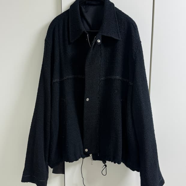 [M, 105] Typing Mistake 엘보패치 트위드 블루종