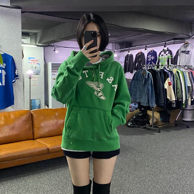 아베크롬비 자수 빅로고 후드 티 B2882