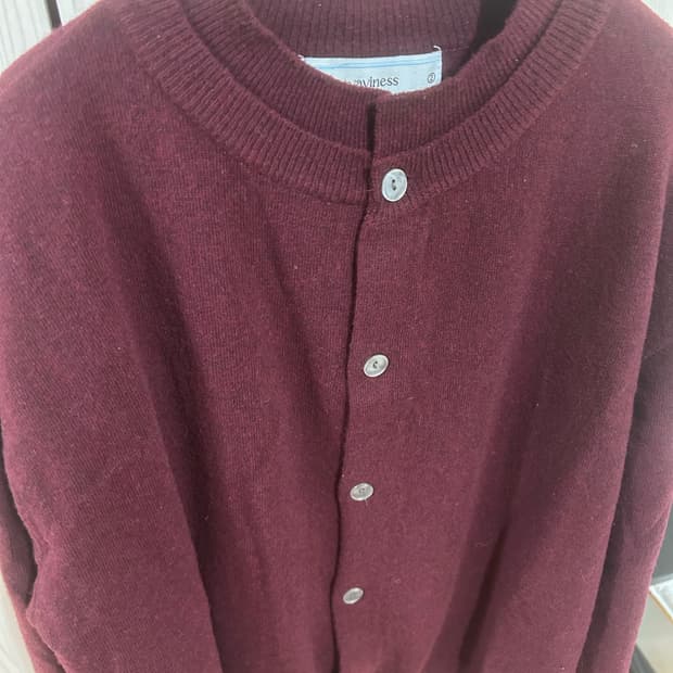 웨이비니스 더블 프레임 가디건 버건디 