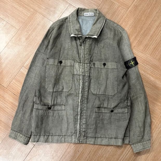 00s stone island washed olive jacket