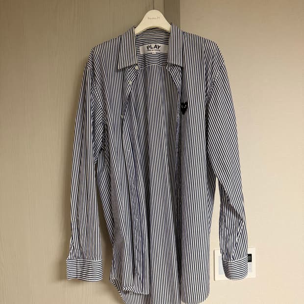 꼼데가르송 PLAY 스트라이프 셔츠 L