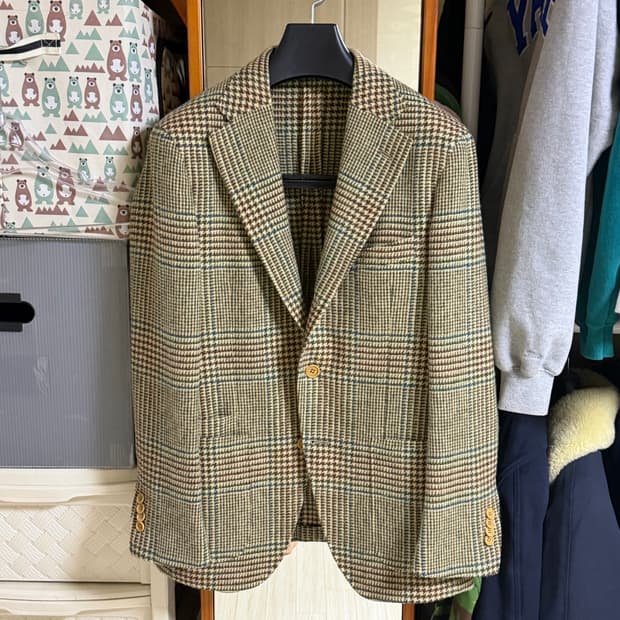 드레익스 도산 MTO 글렌체크 울트위드 자켓 36-38