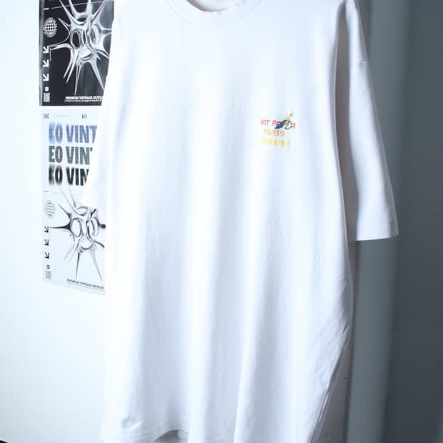 (XL-2XL) 드롤드뮤슈 반팔 티셔츠 앵무새 프린팅 화이트-H31020