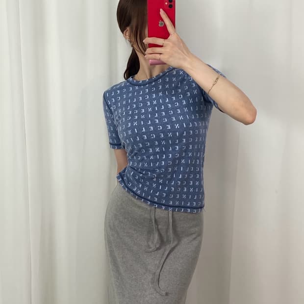 셀린느 CELINE 로고플레이 라운드 T