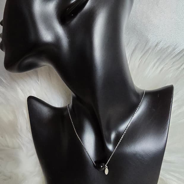 써지컬스틸 원석목걸이_오닉스