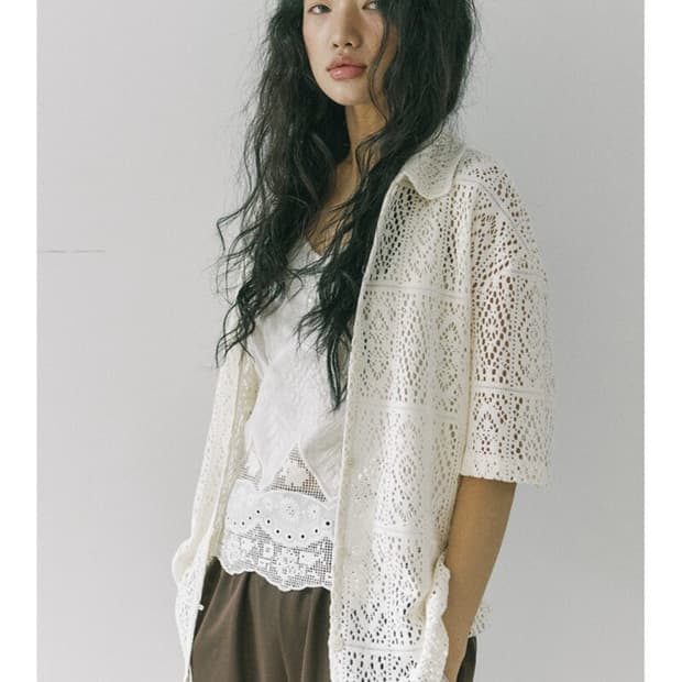 호쿠스포쿠스 크로셰 셔츠 가디건