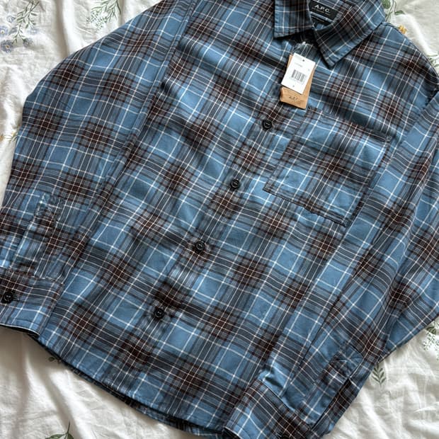 아페쎄 커튼 체크 셔츠