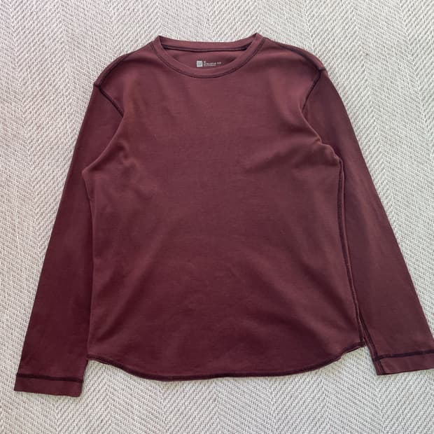 빈티지 갭 gap 브라운 와플 롱슬리브