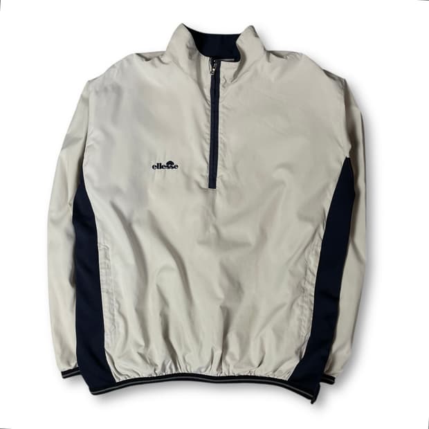 엘레쎄 베이지 반집업 나일론 바람막이 100