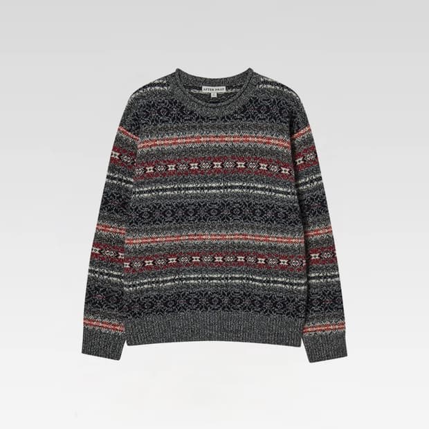 (M) 애프터프레이 오뜨 페어아일 니트 크루넥 차콜