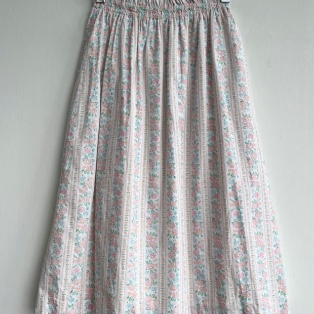 *SALE) 빈티지 파스텔 플라워 밴딩 스커트