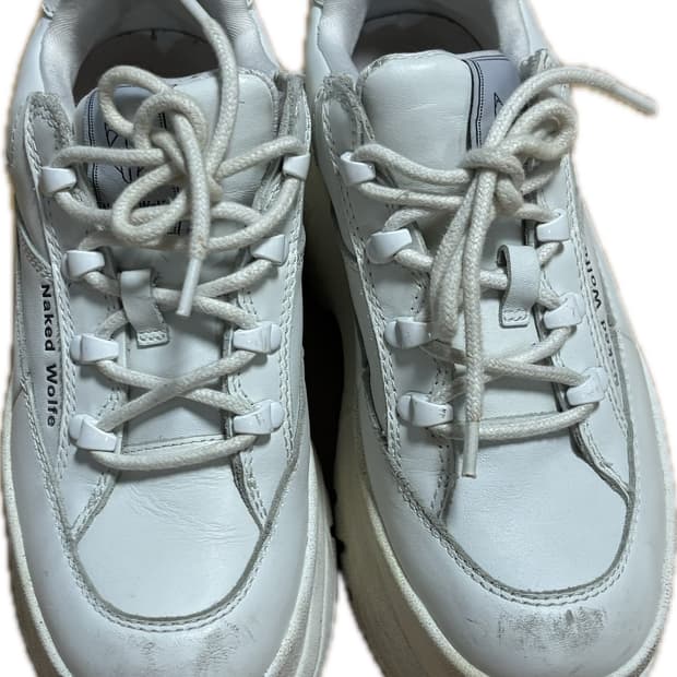 네이키드 울프 sporty white leather 36.5