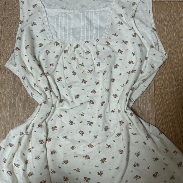 모리걸 빈티지 나시 잔꽃 슬리브리스