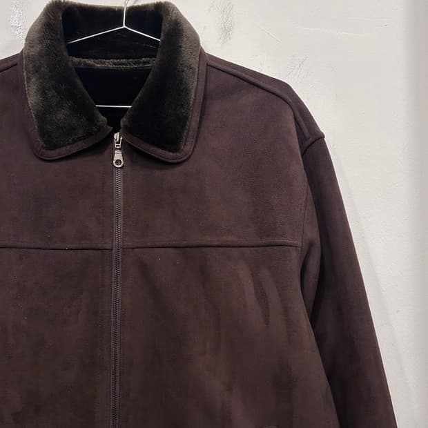 핸드크래프트 밍크헤어 스웨이드 카라자켓