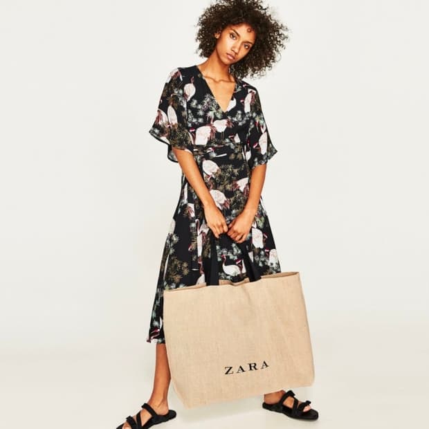 자라(ZARA) 주트 쇼퍼백 65 x 45 x 13 size