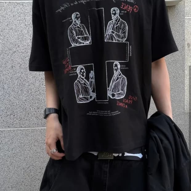 워즈(was) 엠티 십자가 티셔츠 (블랙)