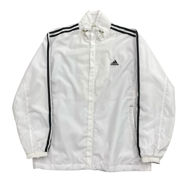아디다스 에센셜 블랙라인 화이트 바람막이