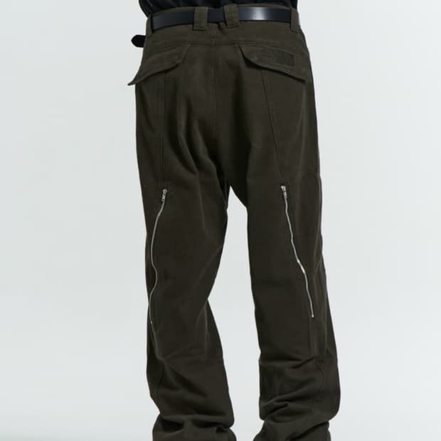 플라스틱프로덕트  웨이브 지퍼 팬츠 초콜릿 s