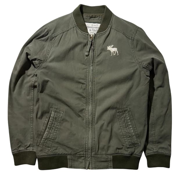 아베크롬비 워시드 코튼 봄버 블루종 자켓