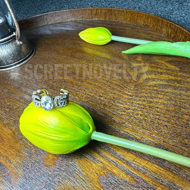 구찌 반지 더블G 빈티지 스털링 플라워 패션 골드