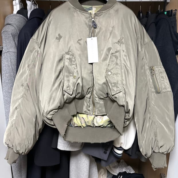 프로젝트 g/r 프지알 리버시블 퍼퍼 봄버 자켓 카키 