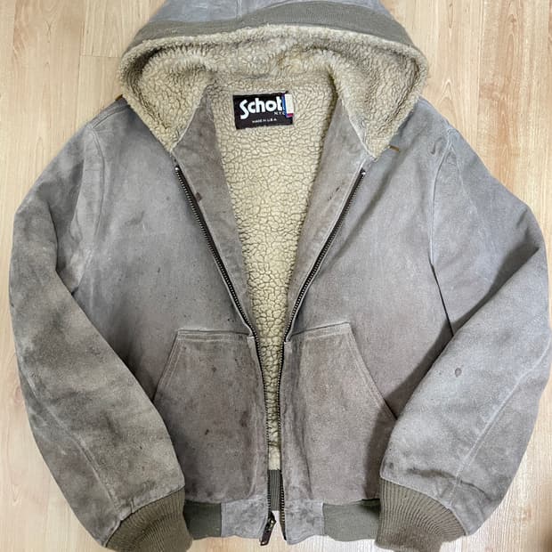 Schott 레더 후디 자켓