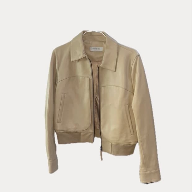 케네스레이디 아이보리 레더 자켓