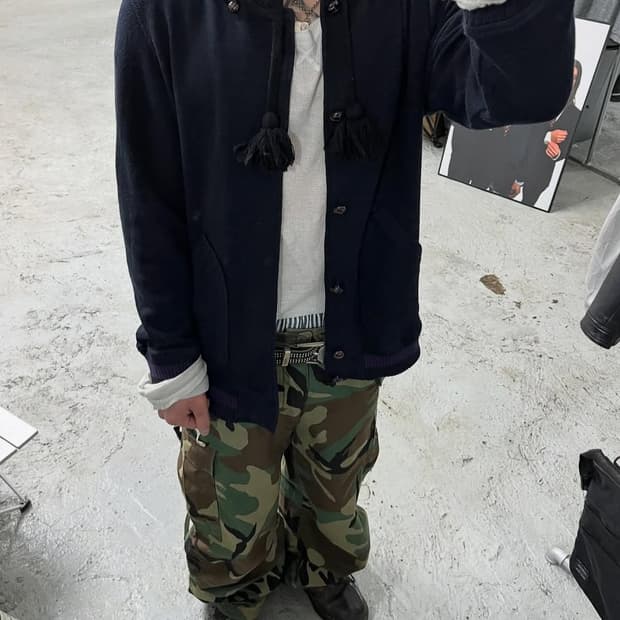 TKMIXIPICE shawl collar cardigan