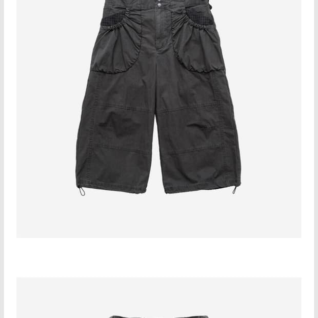 폴리테루우먼 women pocket shirring pants
