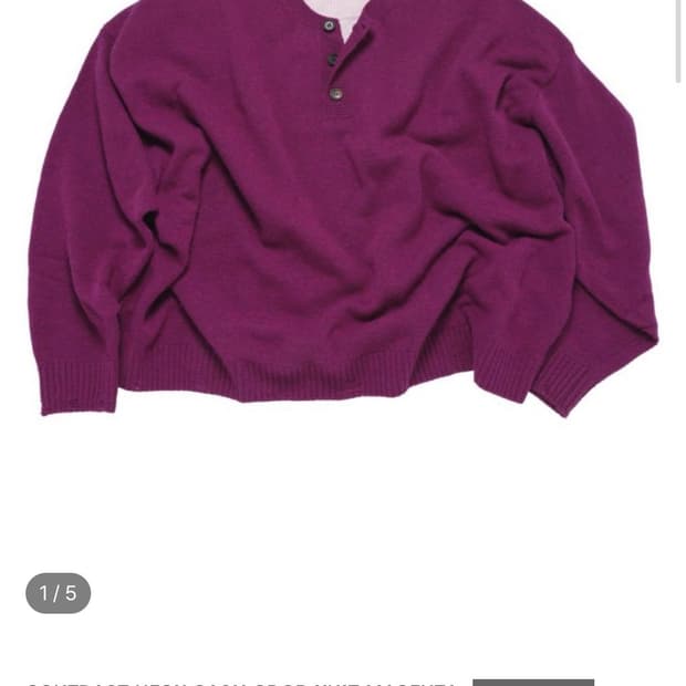 MJD CONTRAST NECK CASH CROP KNIT (M)