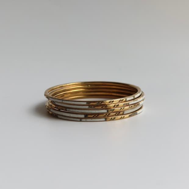 ivory wide stripe bangle set