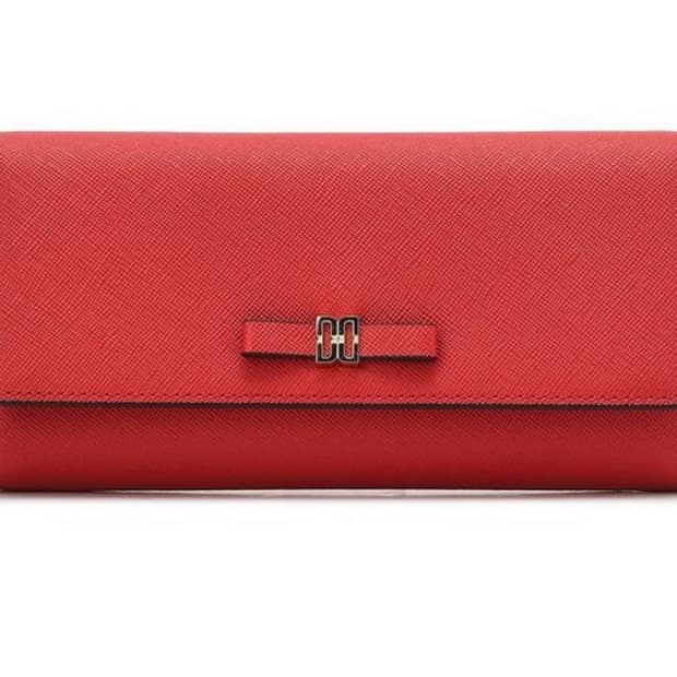 닥스 레드 가죽 장지갑