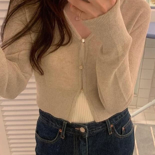 미뉴에트제작 린넨가디건 베이지