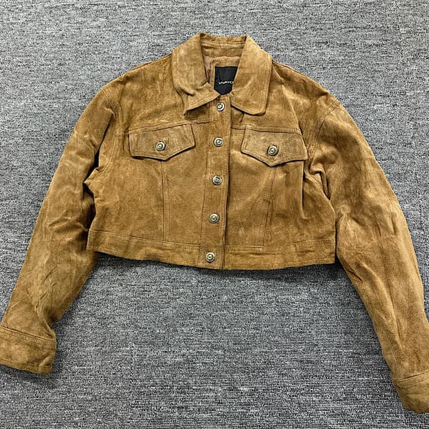 빈티지 크롭 가죽 자켓 M 