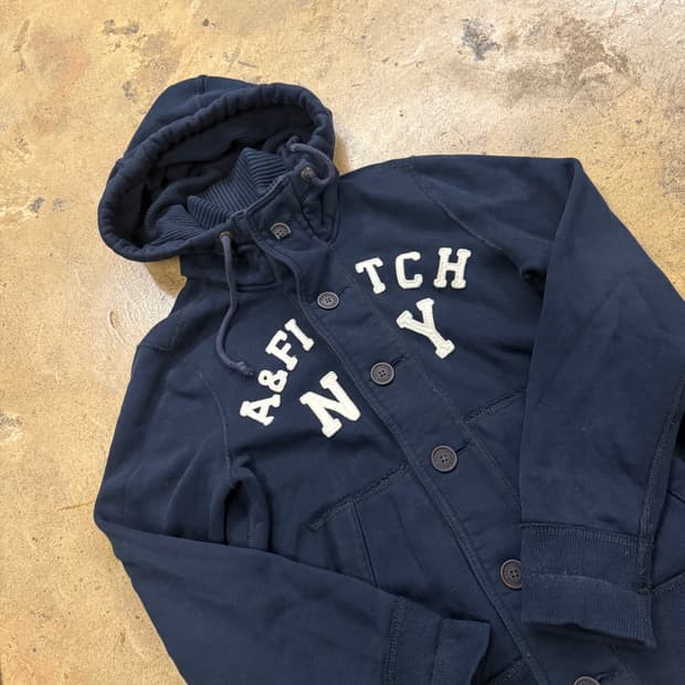 아베크롬비 네이비 단추 후드집업