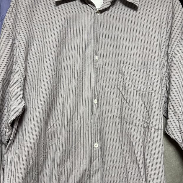 폴리테루 루즈드스트라이프셔츠 라벤더4