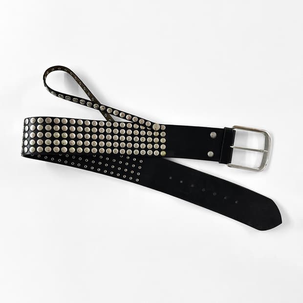 (Rare) A.F. VANDEVORST 더블 레이어 스터드 레더 벨트