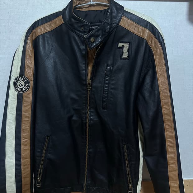 돌체앤가바나 레더 라이더 자켓