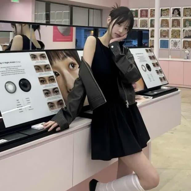 글로니 블룸 슬리브리스 원피스 블랙