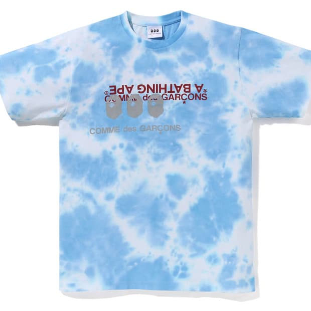 2XL] 베이프 x 꼼데가르송 오사카 타이다이 반팔 티셔츠 블루