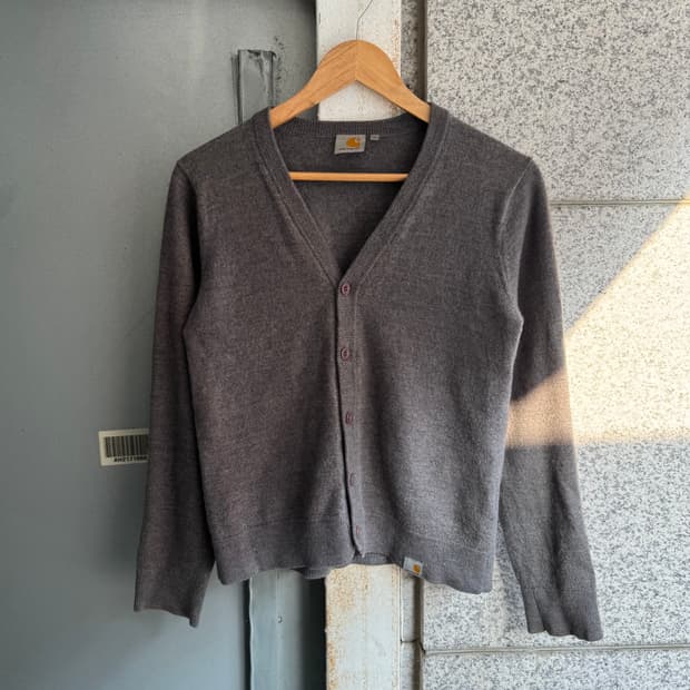 칼하트 플레이오프 로고 메리노 울 가디건