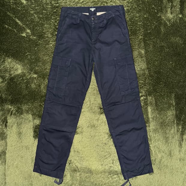 [30X32] 칼하트 WIP 루즈 핏 립스탑 카고 팬츠 네이비