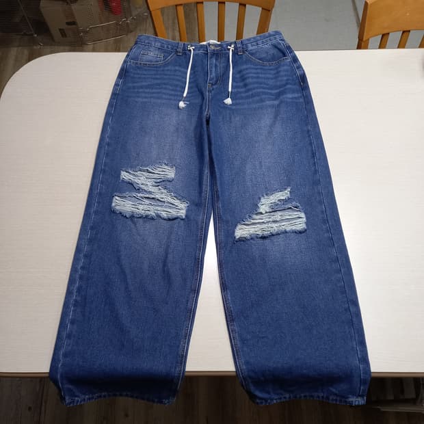 34-35 JS. NEWYORK 워싱 와이드진 찢청 35-259