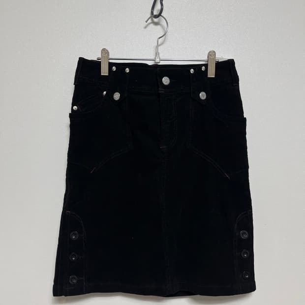 시마론 검정 코듀로이 미니스커트 새상품 27