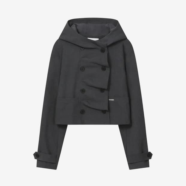 미세키서울 Cowl neck button 자켓 차콜